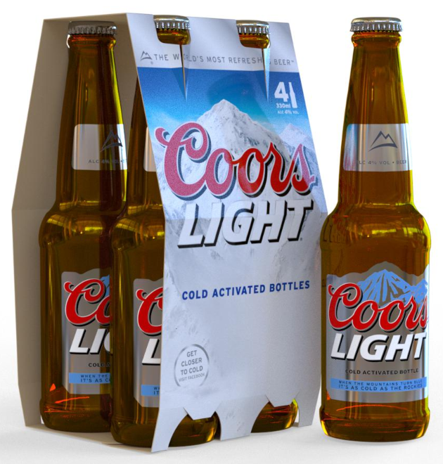iC3D Opsis Model - Beer Bottles - Coor Light - 4-Pack - Picture