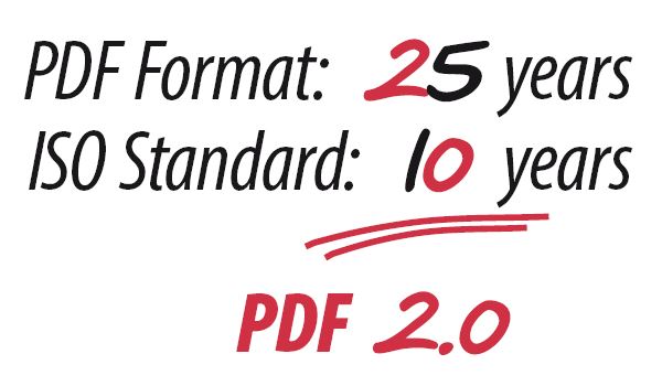 PDF Association PDF Days Europe 2018, Agenda 25 & 10, 25 år av PDF, 10 år som en ISO-standard, Blir nu PDF 2.0 - Skiss