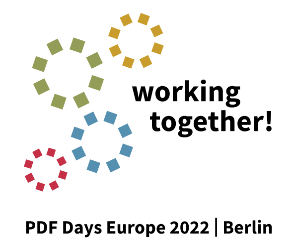 PDF Association, PDF Days Europe 2022, Berlin, September 12--13, 2022 , Working Together, Logo