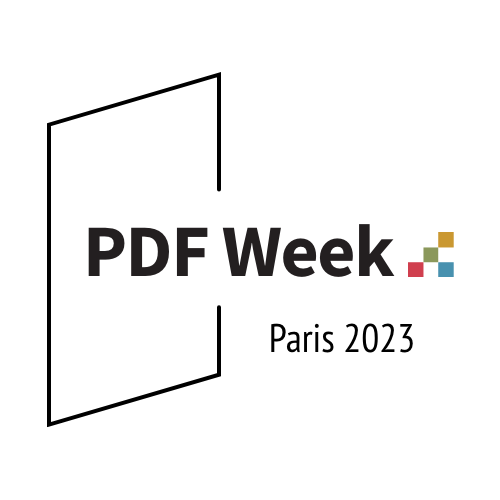 PDF Association, PDF Week 2023, Paris, Maj 2--5, 2023, Logo