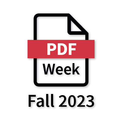 PDF Association, PDF Week Fall 2023, San Francisco, USA, October 16--20, 2023, Logo