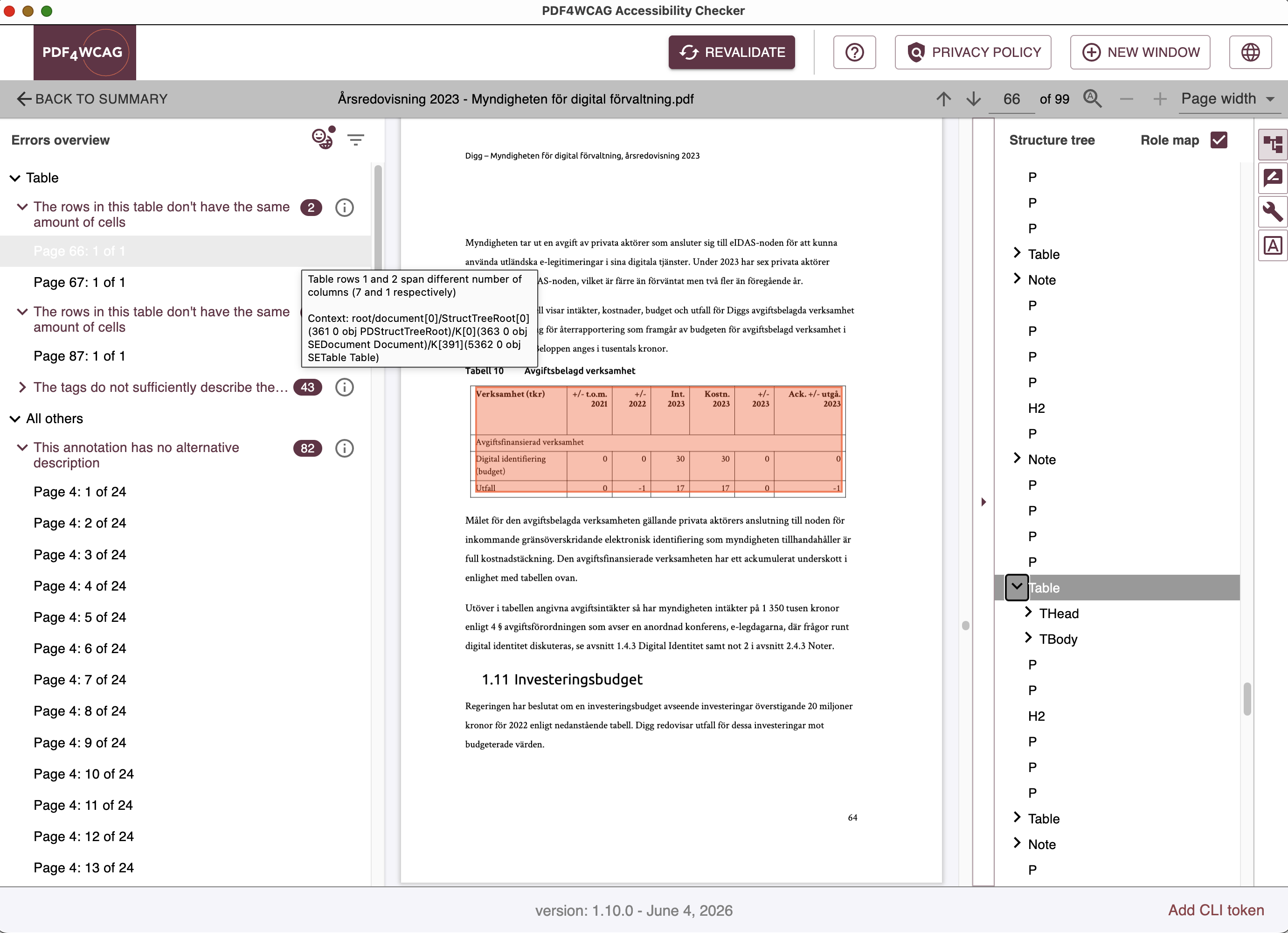 Dual Lab PDF4WCAG Desktop PDF Accessibility Checker - Report on PDF/UA-1 Check - Picture