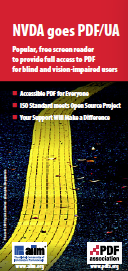 PDF Association - NVDA Goes PDF/UA Flyer - Front Cover - Bild
