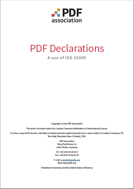 PDF Association - PDF Declarations - Framsida - Bild